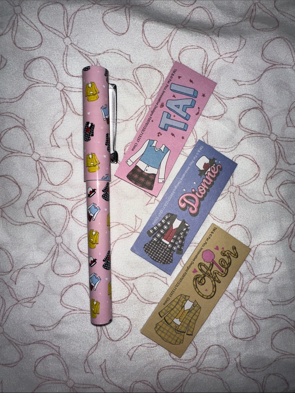 Clueless Pink Patterned Pen 4pcs